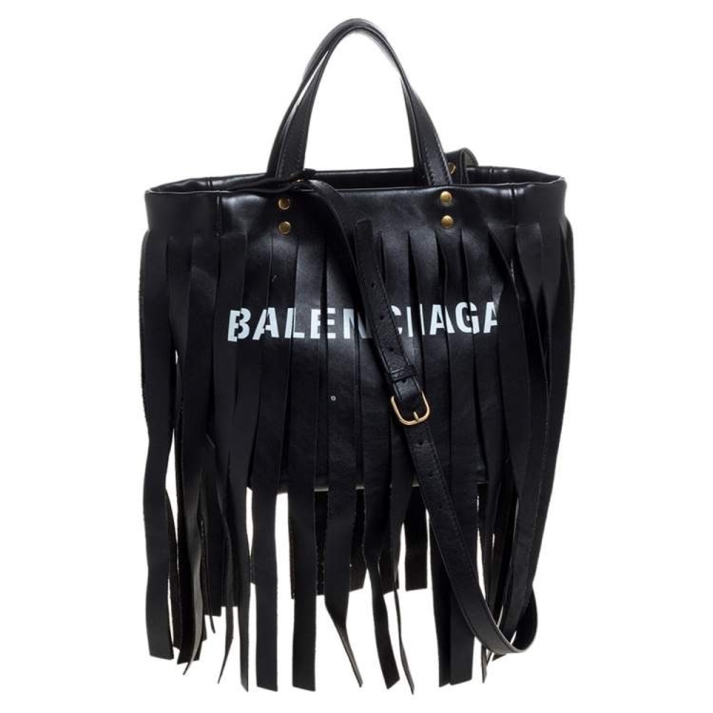 Balenciaga Laundry Cabas Tote Fringe Leather XS